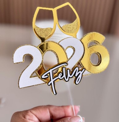 Arquivo de corte 13 Topos de Bolo Ano Novo 2026 - Imagem 12