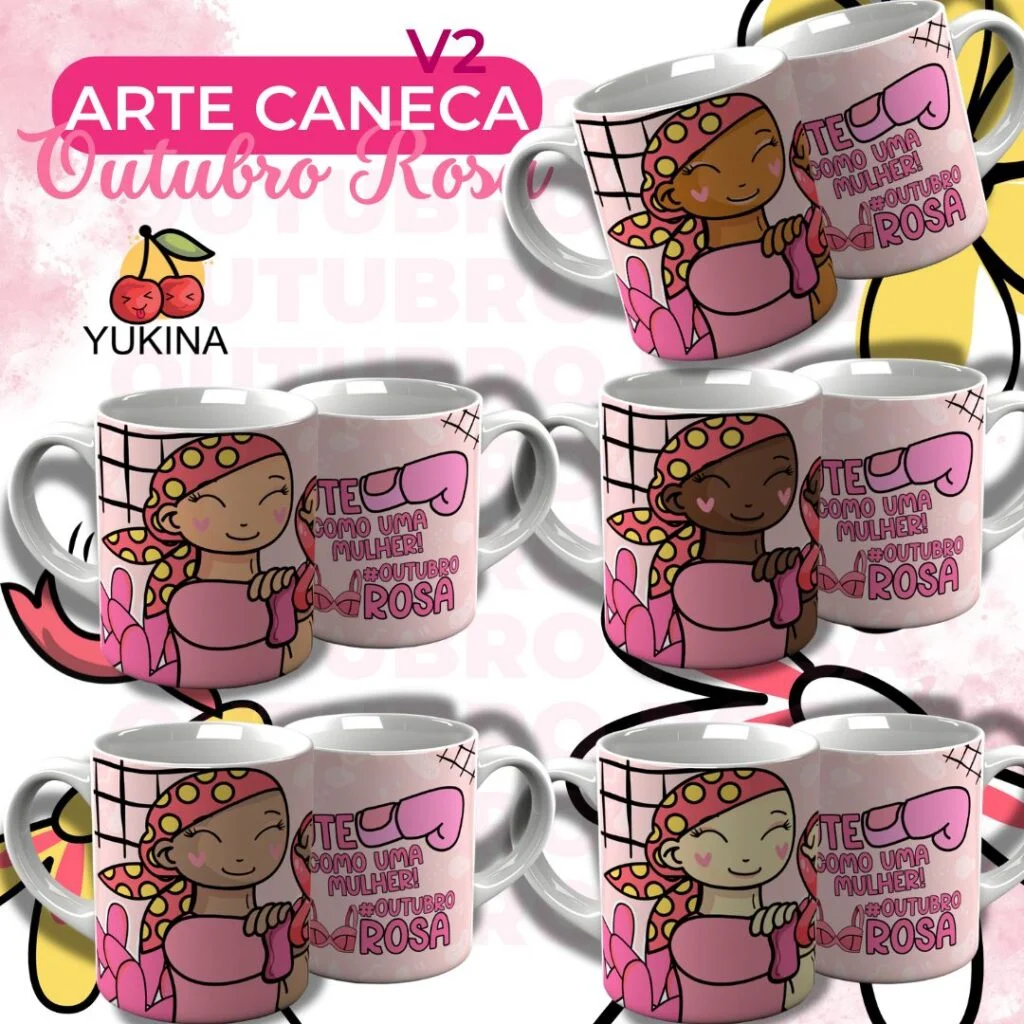 Arte Caneca Outubro Rosa (Yukina)