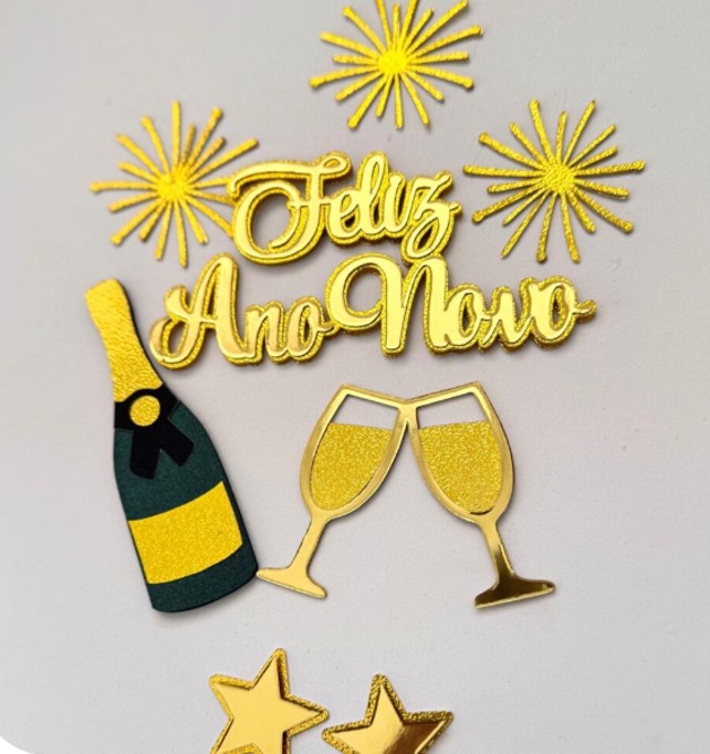 Arquivo de corte 13 Topos de Bolo Ano Novo 2026 - Imagem 3