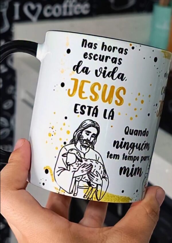 Arte para Caneca - Jesus tá lá 03 versões (caneca criativa) - Imagem 4