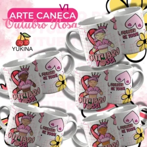 Arte Caneca Outubro Rosa (Yukina)