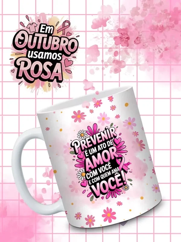 Outubro Rosa - Combo arte canecas - Docinho de caneca - Imagem 4