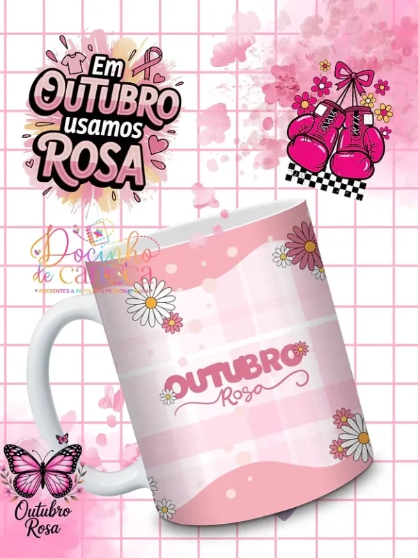 Outubro Rosa - Combo arte canecas - Docinho de caneca - Imagem 5