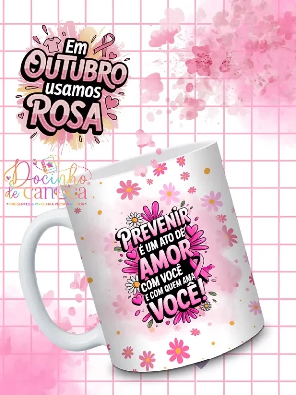 Outubro Rosa - Combo arte canecas - Docinho de caneca - Imagem 7