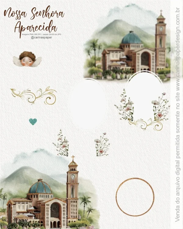 Ilustrações Nossa Senhora Aparecida 6 – Kit Digital (Carinas Paper) - Imagem 3