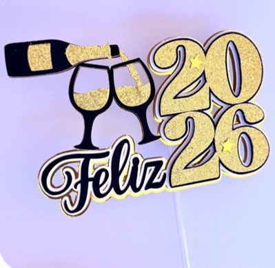 Arquivo de corte 13 Topos de Bolo Ano Novo 2026 - Imagem 5