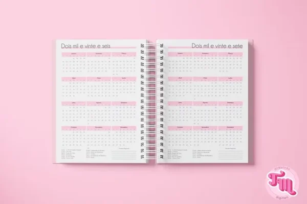 Miolo Rosa Agenda 2026 2DPP (Tha Moni) - Imagem 2