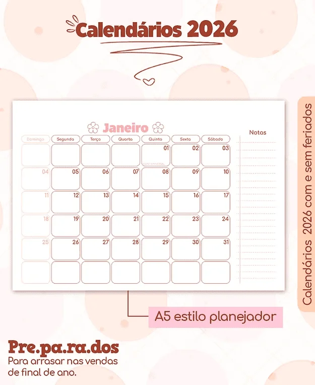 Calendários 2026 (Metamopaper) - Imagem 2