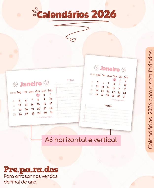 Calendários 2026 (Metamopaper) - Imagem 3