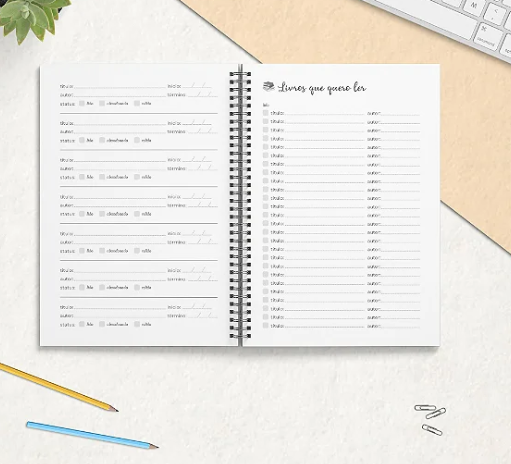 Miolo + Capa Diário de Leitura | ARQUIVO DIGITAL- make my memo - Imagem 5
