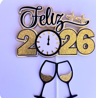 Arquivo de corte 13 Topos de Bolo Ano Novo 2026 - Imagem 8