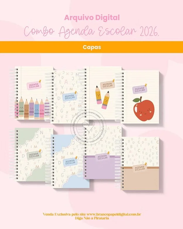 COMBO Agenda Escolar e Infantil 2026 (Branco Papel) - Imagem 8