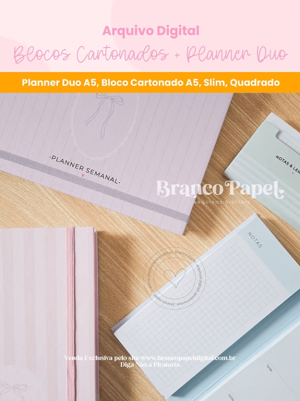 Blocos Cartonados + Planner Duo (Branco Papel) - Imagem 3