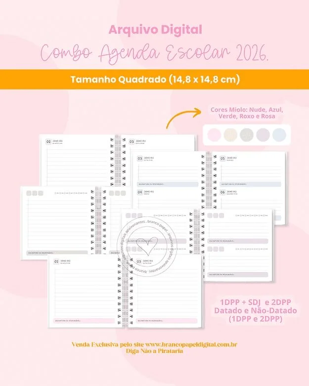 COMBO Agenda Escolar e Infantil 2026 (Branco Papel) - Imagem 5