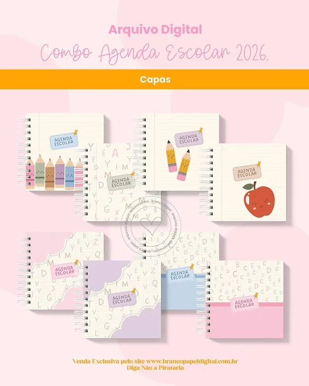 COMBO Agenda Escolar e Infantil 2026 (Branco Papel) - Imagem 2