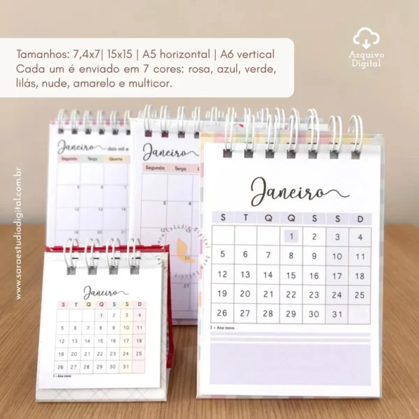 Calendários 2026 (Sara Estudio) - Imagem 6