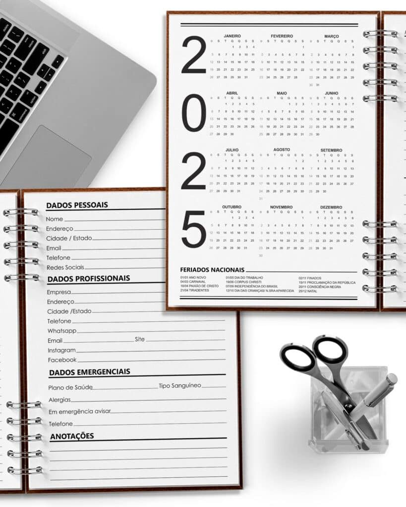 Super Combo 10 Agendas 2026 e Permanente Masculina com 5 Modelos de Capa (Bicho Papel) - Imagem 9