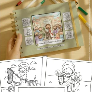 Arte pronta para imprimir Livro de Colorir: Colorindo os Discípulos de Jesus