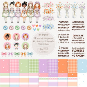 Bonequinhas de pano – Kit Digital (Telma Contel)