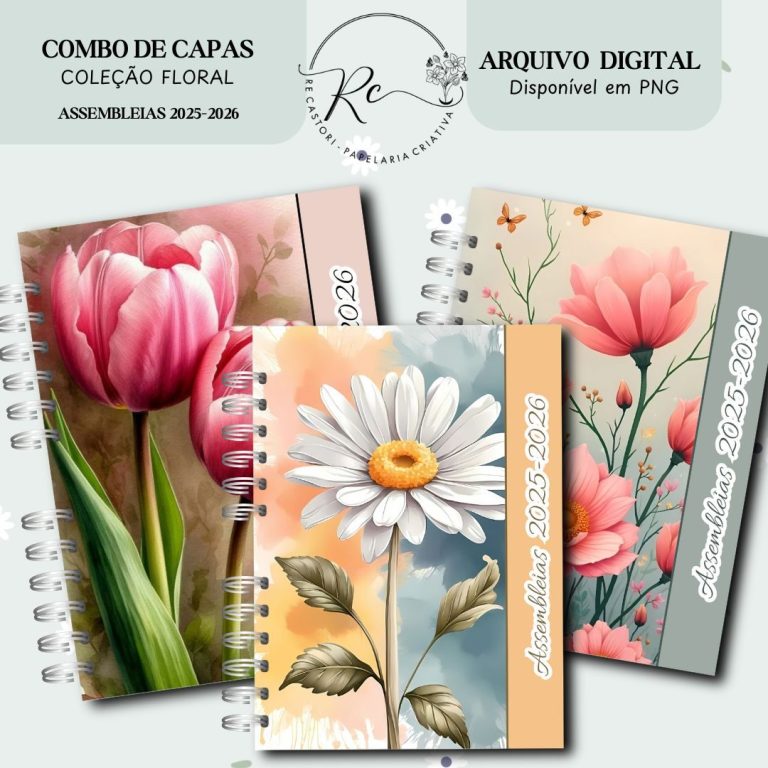 COMBO de Capas para Assmebleias 2025/2026 – Tema Floral (Re Castori)