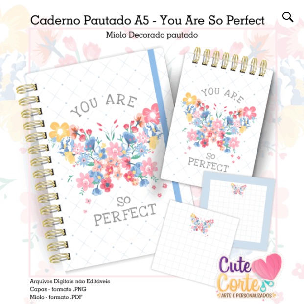 Caderno A5 + Bloquinho A6 – YOU ARE SO PERFECT