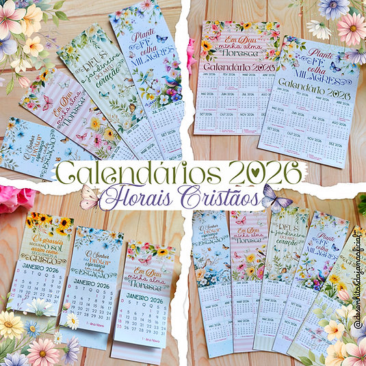 Calendários Cristãos Florais (Desenhitos da Jana)
