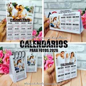 Calendários 2026 para fotos (Desenhitos da Jana)