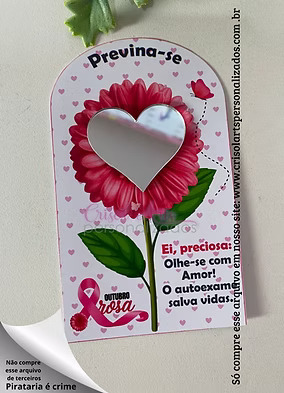Card espelhinho Outubro Rosa - Crisol