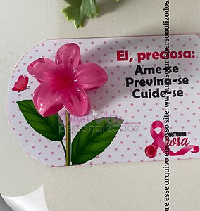 Card mini presilha ou sabonete Outubro Rosa - Crisol