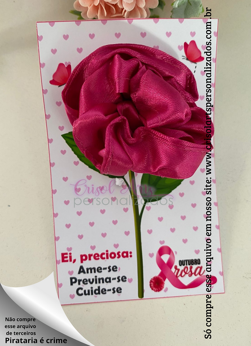 Card xuxinha flor Outubro Rosa - Crisol