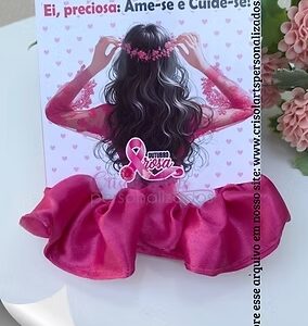 Card xuxinha vestido Outubro Rosa - Crisol