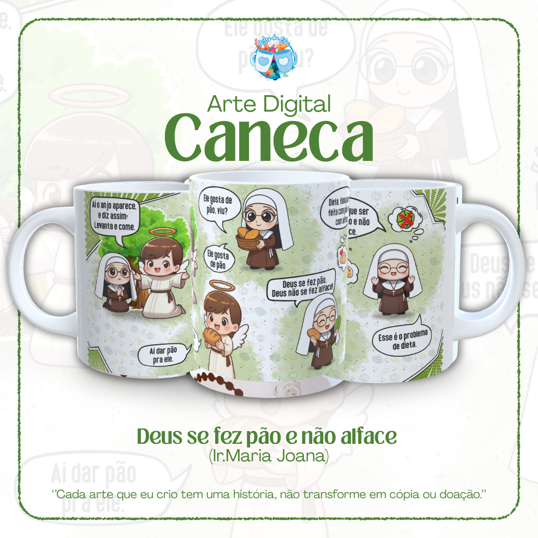 Arquivo Caneca Frei Gilson Deus se fez pão e não alface - Artes da Elai