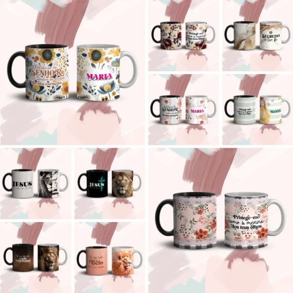Combo Estampas Canecas Cristã – Com e Sem Frases - Imagem 3