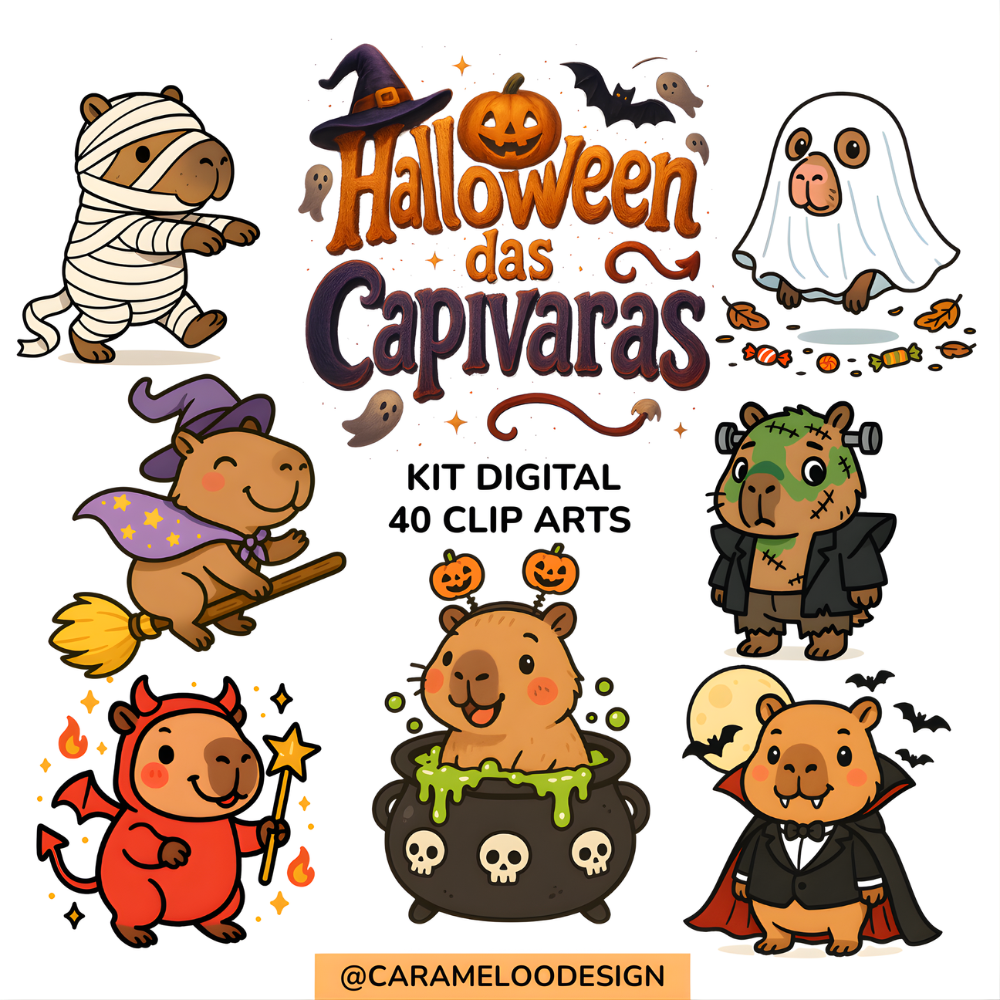 Capivaras Hallloween – Kit Digital