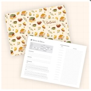 Miolo + Capa Diário de Leitura | ARQUIVO DIGITAL- make my memo