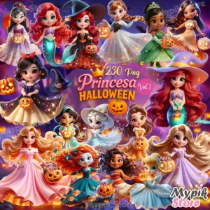 Princesas Disney Halloween Cute – Kit Digital