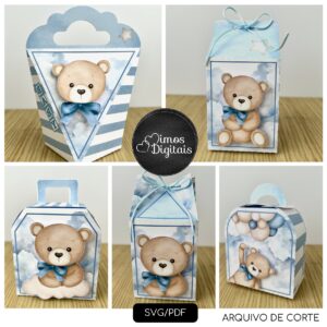 CHÁ DE BEBÊ URSINHO AZUL - Kit Festa Pronta