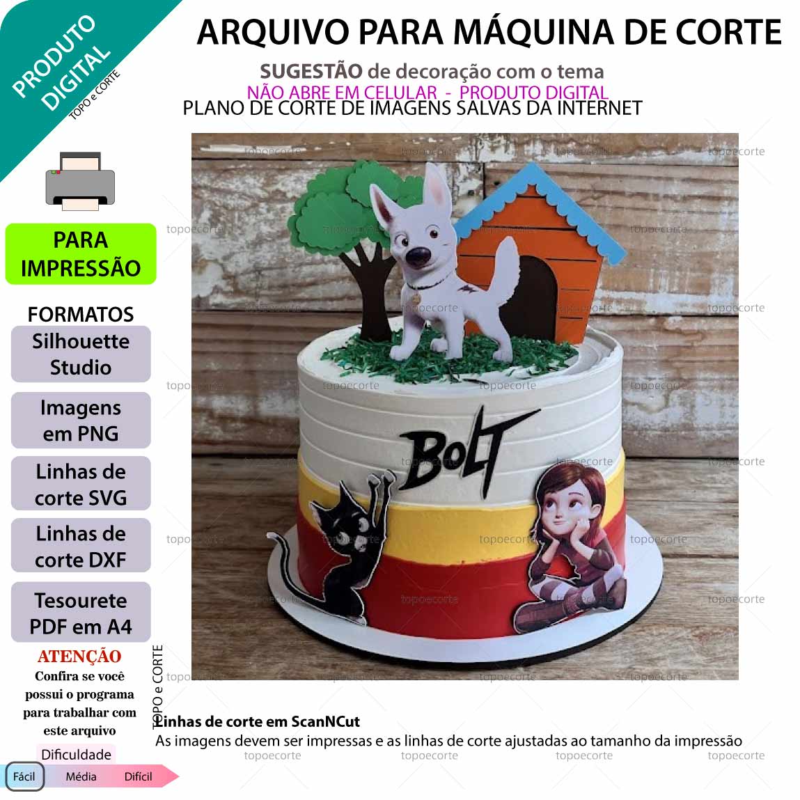 Topo de bolo Bolt Supercão