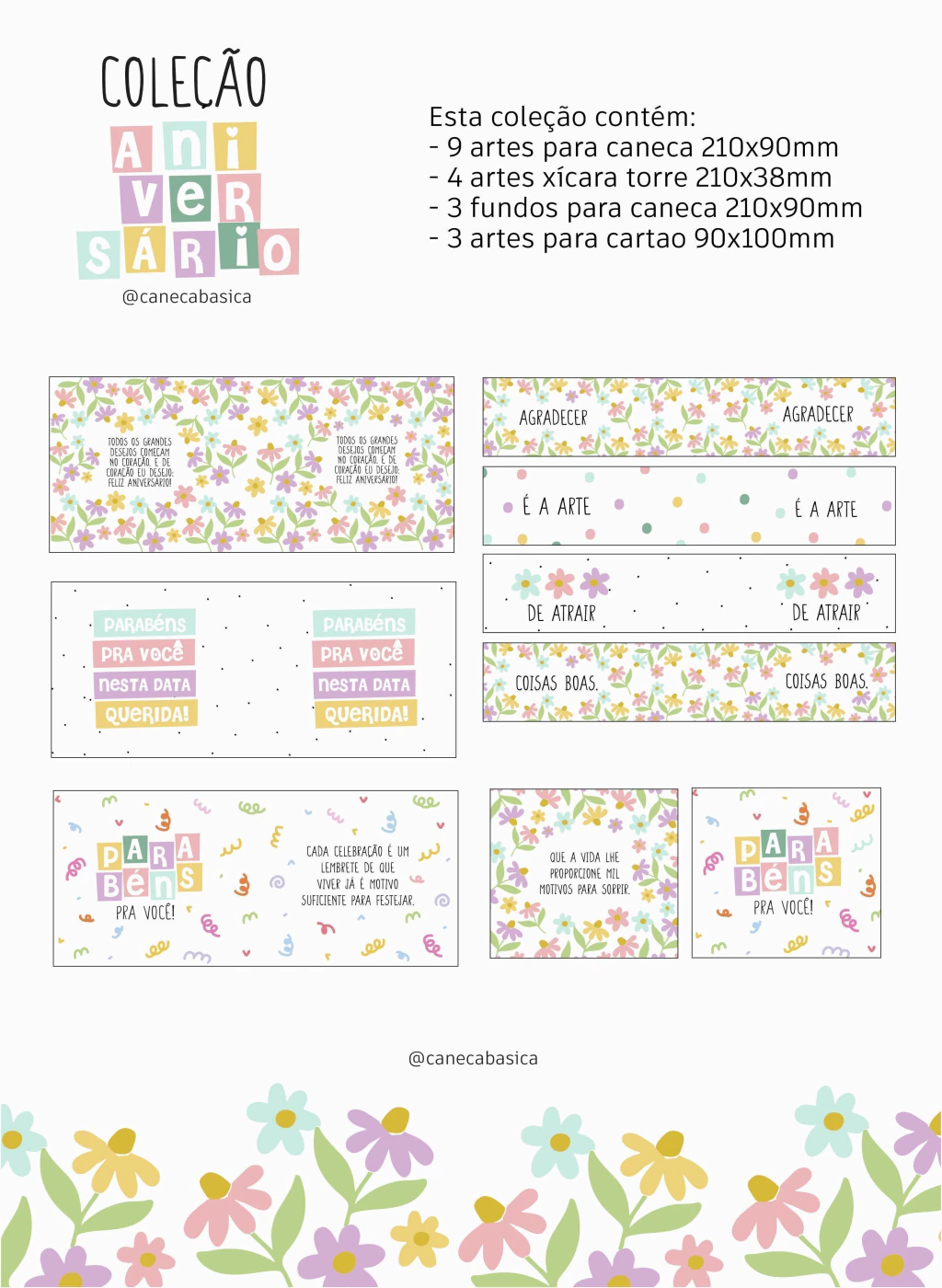 Arquivo Digital Sublimação Aniversário - Caneca Básica