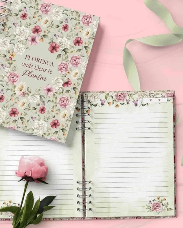 Kit 5 Capas e 5 Miolos Pautado Coleção Flores e Cores (Bicho Papel) - Imagem 8