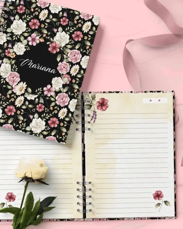 Kit 5 Capas e 5 Miolos Pautado Coleção Flores e Cores (Bicho Papel) - Imagem 3