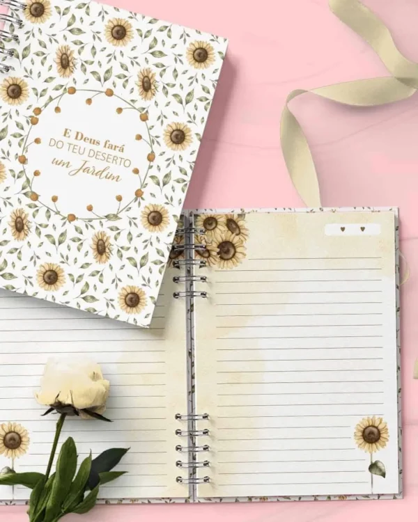 Kit 5 Capas e 5 Miolos Pautado Coleção Flores e Cores (Bicho Papel) - Imagem 4