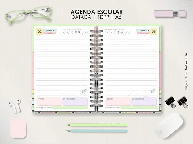 COMBO A5 – Agendas Escolares (Moldes da Lê) - Imagem 9