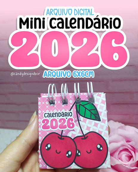 FREEBIE – Mini calendário 2026 (Candy)