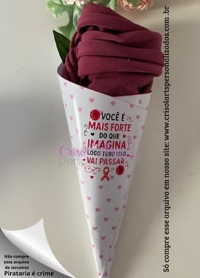 cone para touca outubro rosa - Crisol