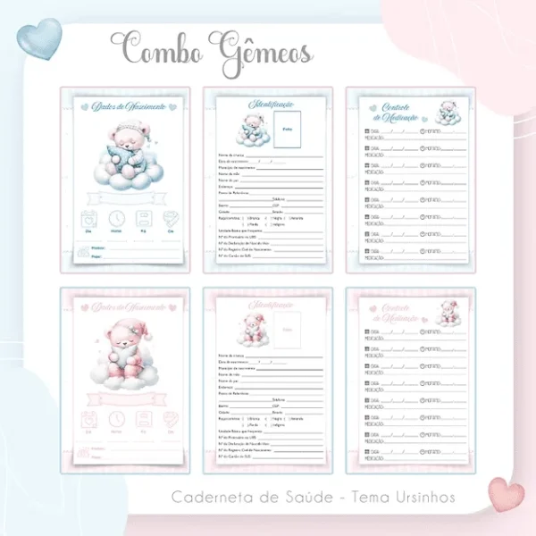 COMBO Gêmeos 10 Temas – MENINO/MENINA (Arquivos da Toke) - Imagem 8