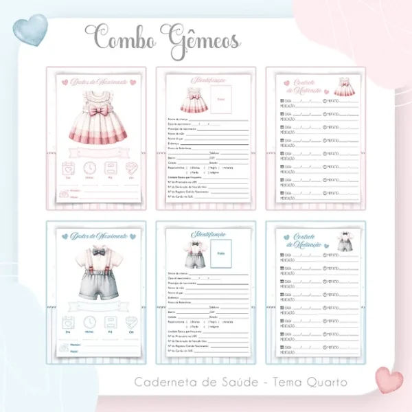COMBO Gêmeos 10 Temas – MENINO/MENINA (Arquivos da Toke) - Imagem 2