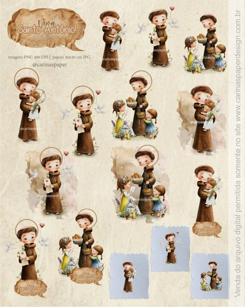 Kit Digital Ilustrações Viva Santo Antônio – Toninho (Carinas Paper)