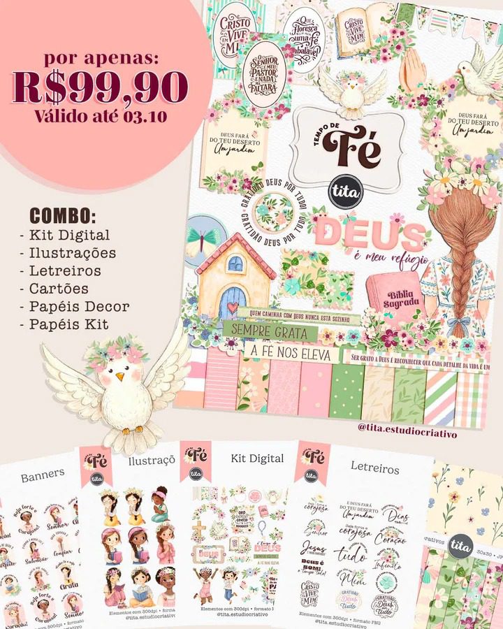 Tempo de Fé – Combo Ilustrações e Papéis (Tita)
