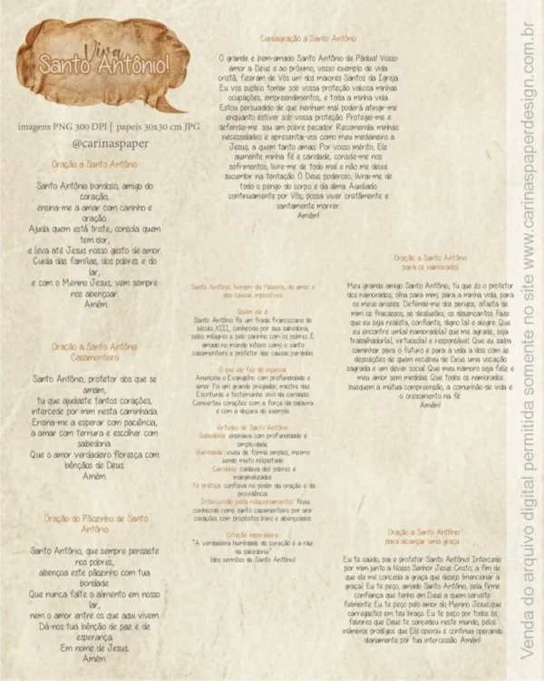 Kit Digital Ilustrações Viva Santo Antônio – Toninho (Carinas Paper) - Imagem 4